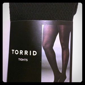 Torrid Black ZigZag Tights Size 3/4 New